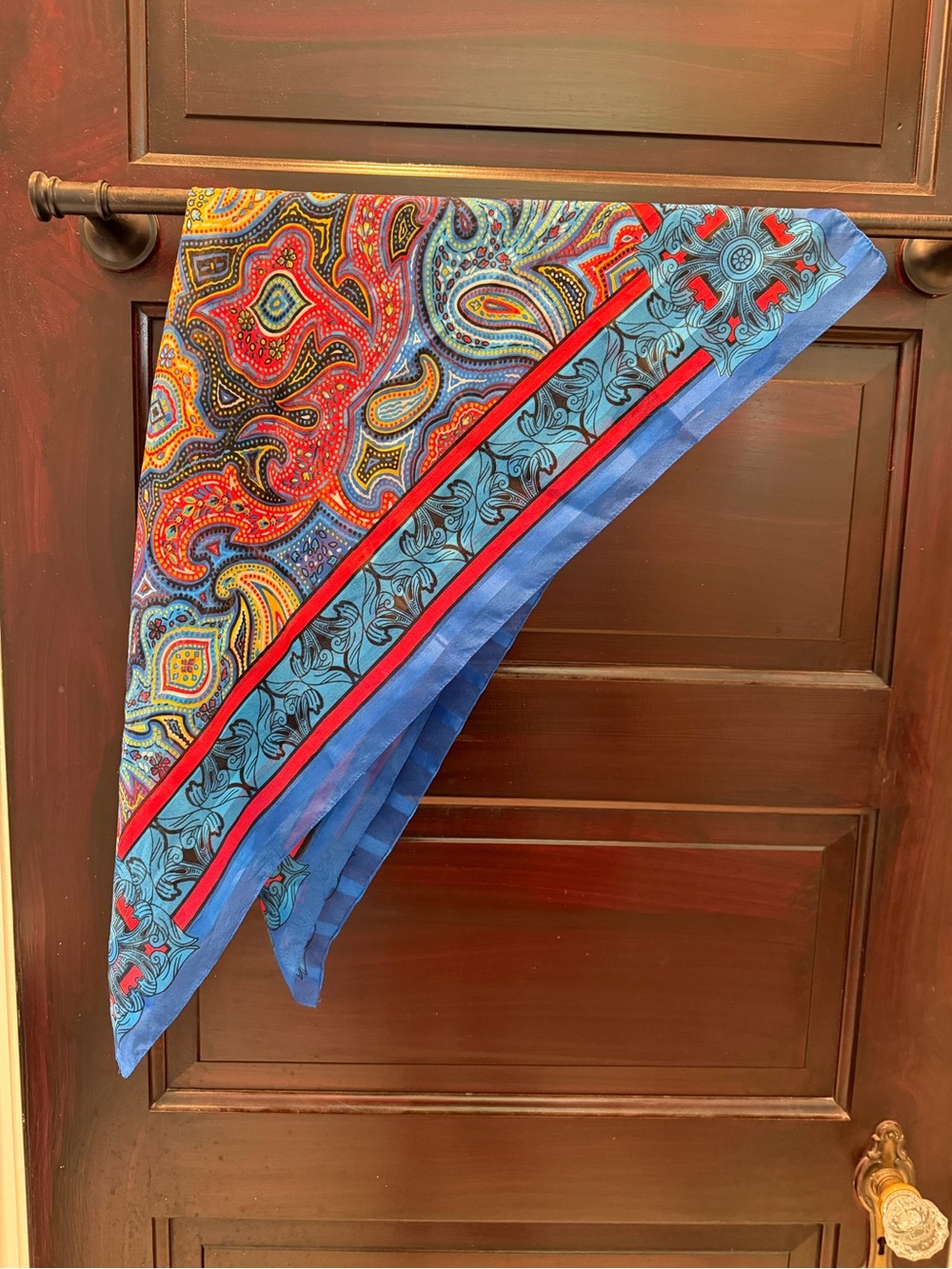 Scarf trend Paisley Blue & Red Scarf Belt, Neck, Purse, Hair
